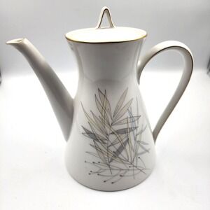 ROSENTHAL Germany Grasses Porcelain‎ Tea Coffee Pot 8" 1950s MCM Raymond Loewy
